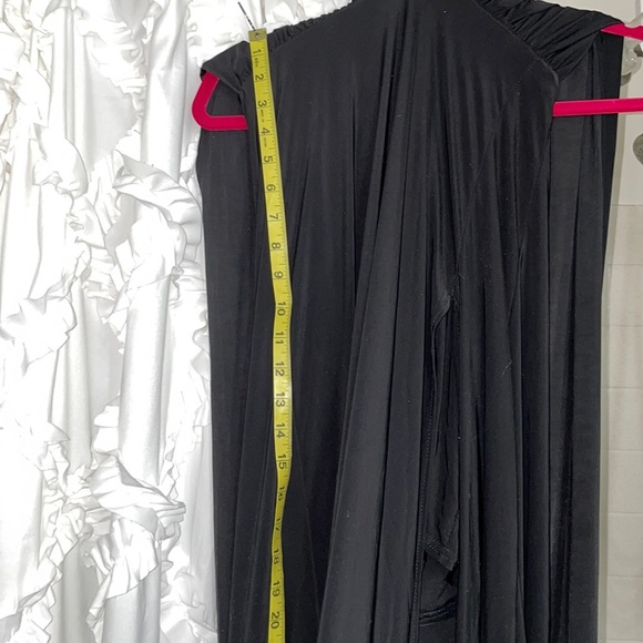 Boohoo multi-way maxi black dress stretch material side slit flying dress Greece - Picture 4 of 4